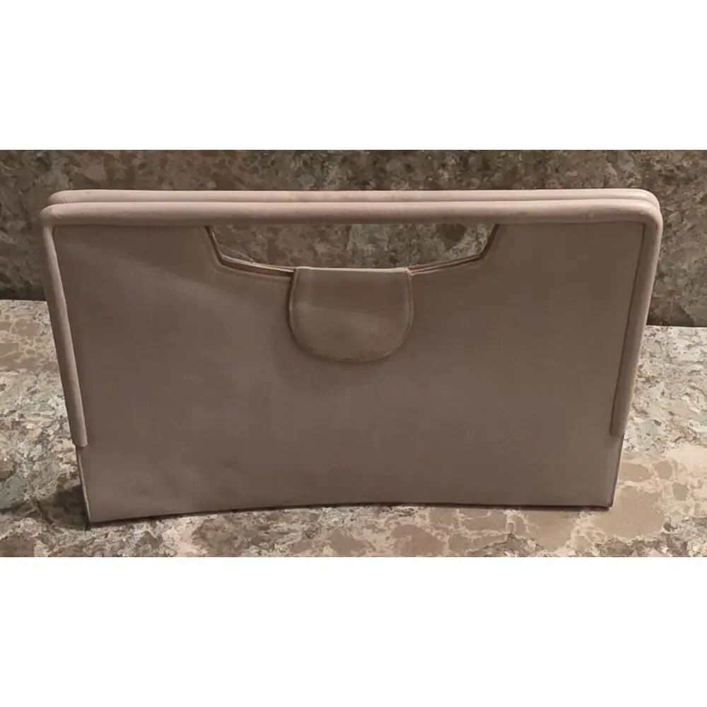 Vintage Palizzio Leather Handbag Tan Clutch Shoulder Bag Purse VTG